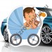малыш в коляске наклейка для украшения авто на выписку
