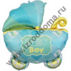 Фольгированный шар с гелием фигура "Коляска малыша" 89 см